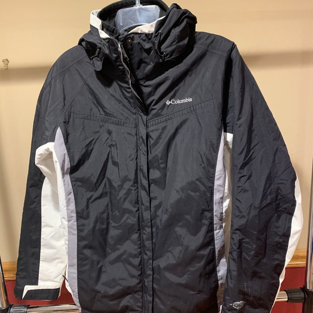 Colombia - Interchange Core Ski Coat, Large, Black with white and gray accents